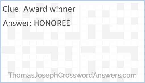 Award winner Answer