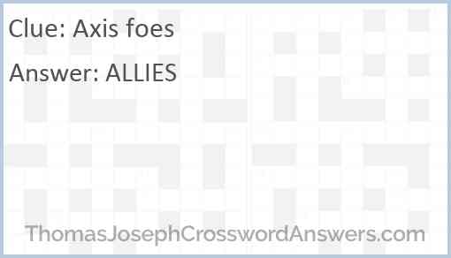 Axis foes Answer