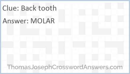 Back tooth Answer