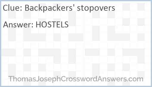 Backpackers’ stopovers Answer