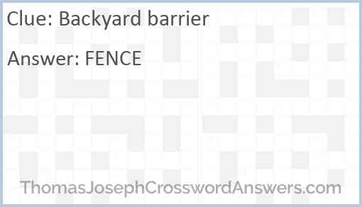 Backyard barrier Answer