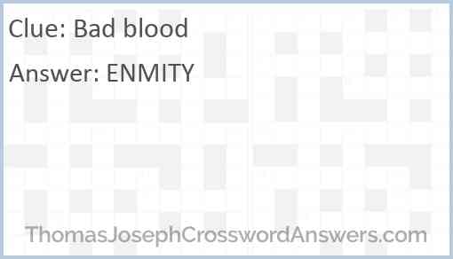 Bad blood Answer