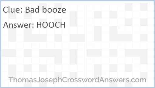 Bad booze Answer