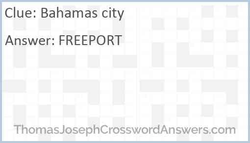 Bahamas city Answer