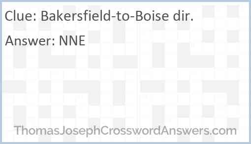 Bakersfield-to-Boise dir. Answer