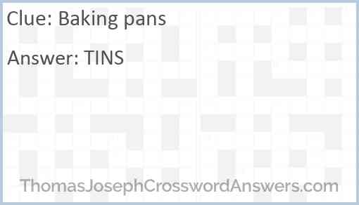 Baking pans Answer