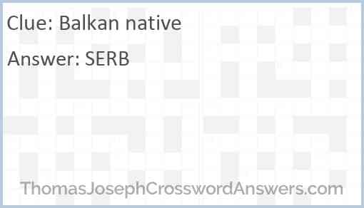 Balkan native Answer
