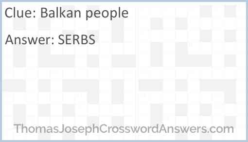 Balkan people Answer