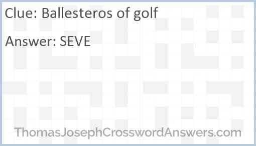 Ballesteros of golf Answer