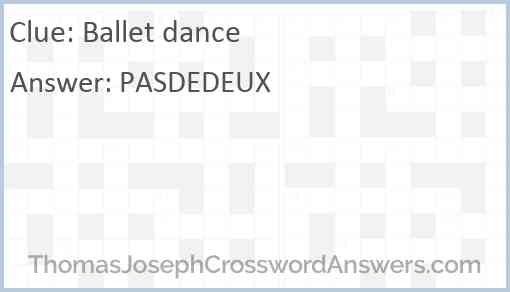 Ballet dance Answer
