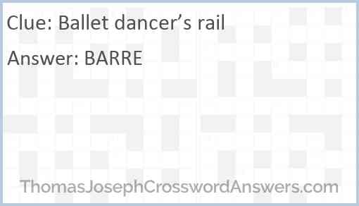 Ballet dancer’s rail Answer