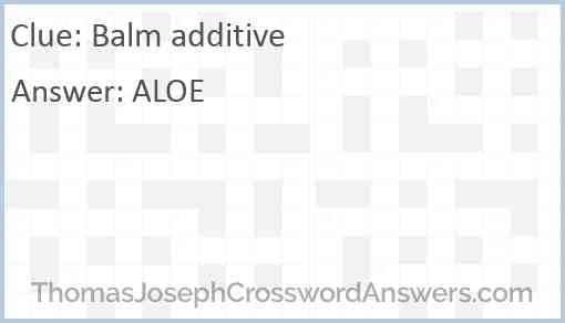 Balm additive Answer