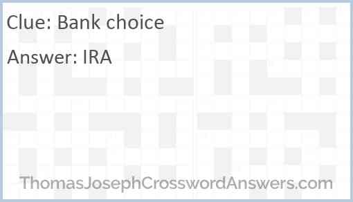 Bank choice Answer