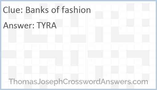 Banks of fashion Answer