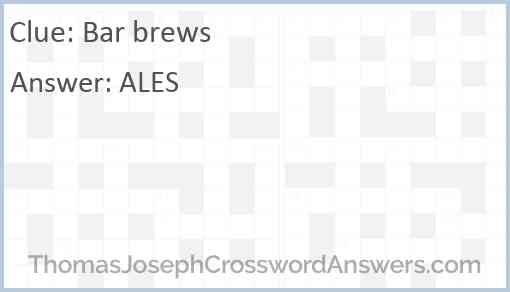 Bar brews Answer