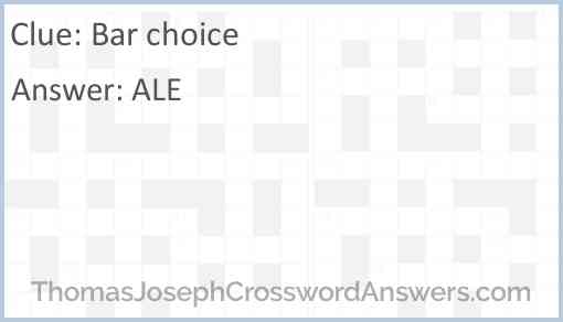 Bar choice Answer