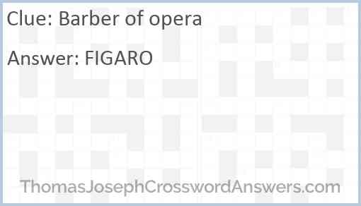 Barber of opera Answer