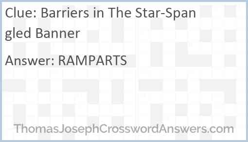 Barriers in The Star-Spangled Banner Answer