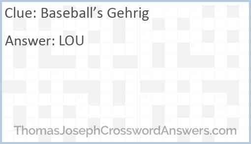 Baseball’s Gehrig Answer