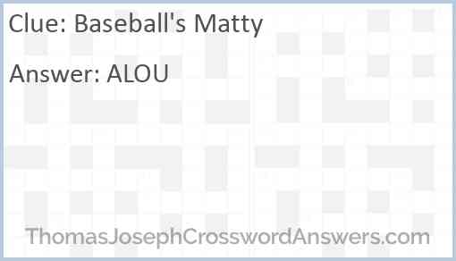 Baseball’s Matty Answer