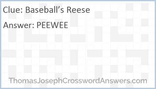Baseball’s Reese Answer