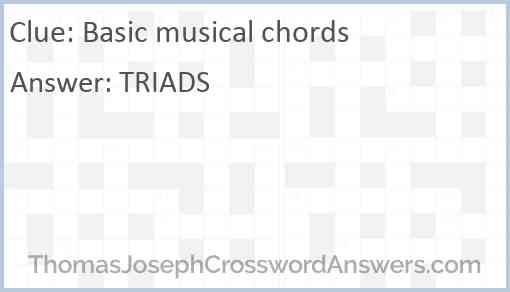 Basic musical chords Answer