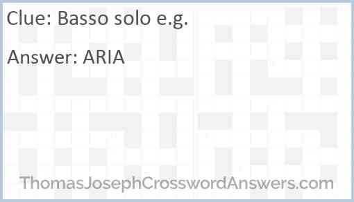 Basso solo e.g. Answer