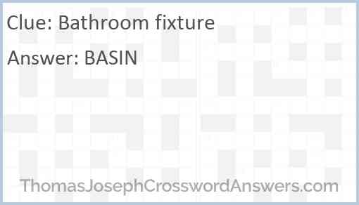 Bathroom fixture Answer