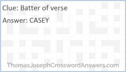 Batter of verse Answer