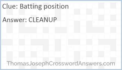 Batting position Answer