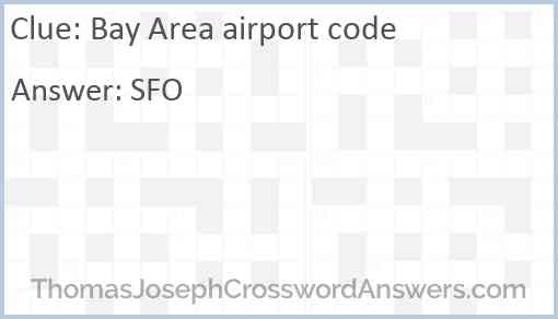 Bay Area airport code Answer