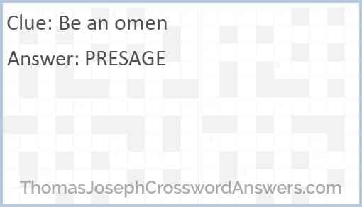 Be an omen Answer