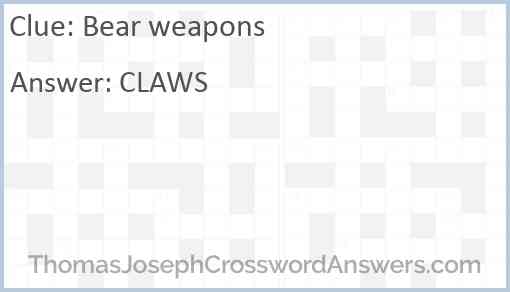 Bear weapons Answer