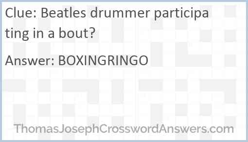 Beatles drummer participating in a bout? Answer