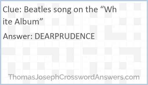 Beatles song on the “White Album” Answer