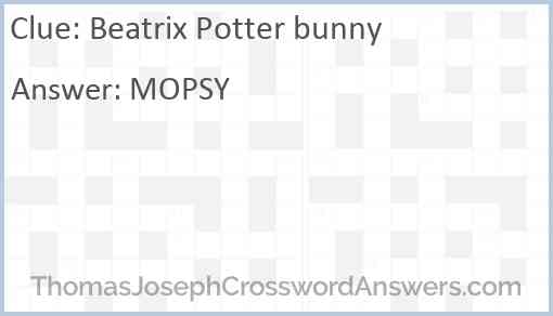 Beatrix Potter bunny Answer