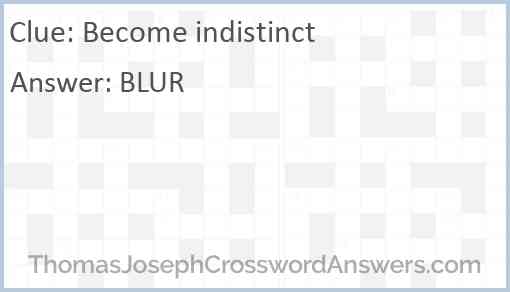 Become indistinct Answer