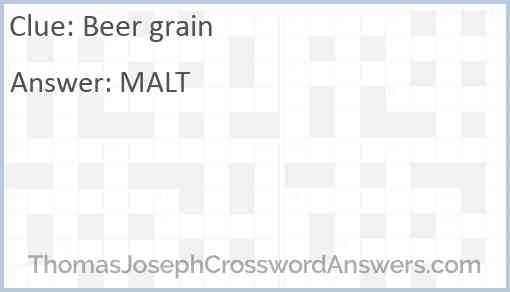 Beer grain Answer