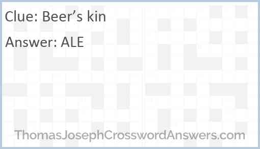 Beer’s kin Answer