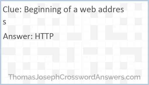 Beginning of a web address Answer