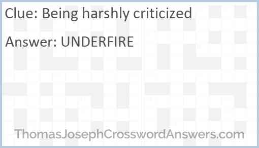 Being harshly criticized Answer