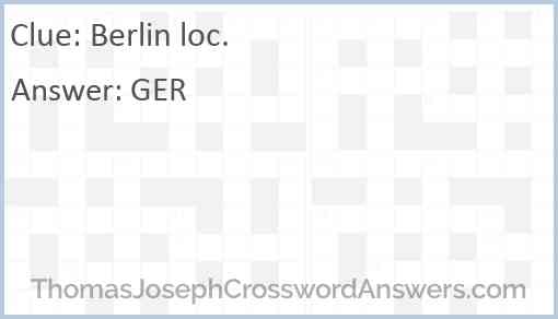 Berlin loc. Answer