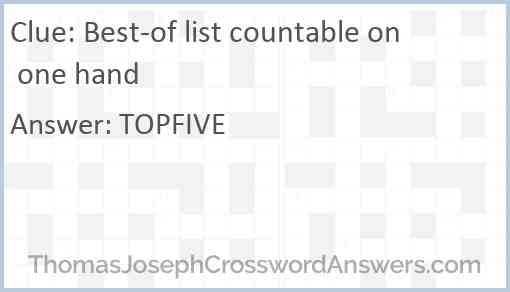 Best-of list countable on one hand Answer