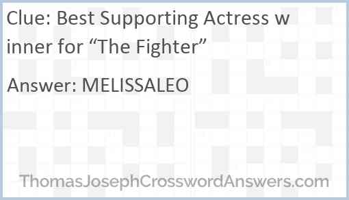 Best Supporting Actress winner for “The Fighter” Answer