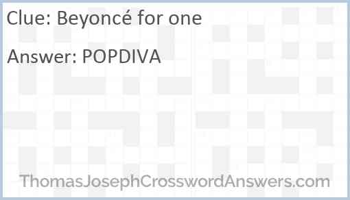 Beyoncé for one Answer