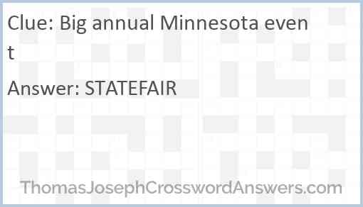 Big annual Minnesota event Answer