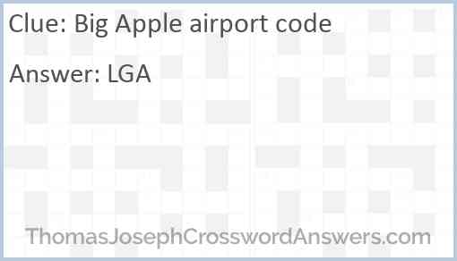 Big Apple airport code Answer
