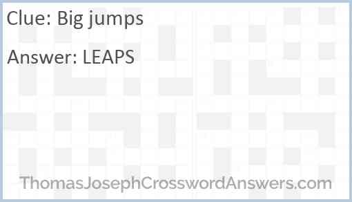 Big jumps Answer