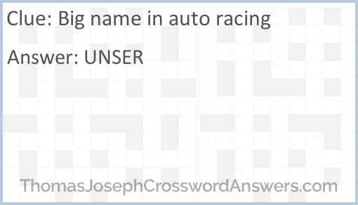 Big name in auto racing Answer