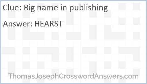 Big name in publishing Answer